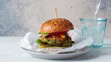 Vegan lentil burger.